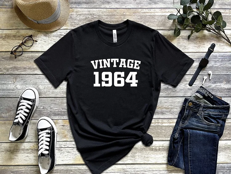 1964 Vintage (Customizable) T-shirt, 58th Birthday T-shirt-Annaletters