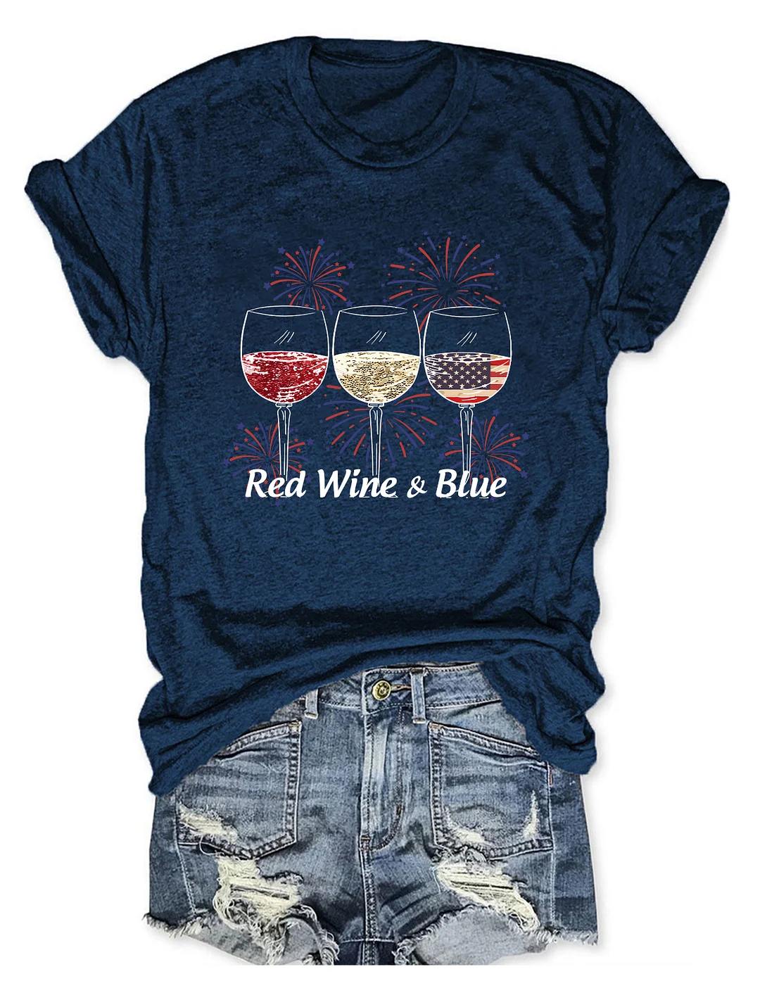 Red Wine And Blue T-shirt