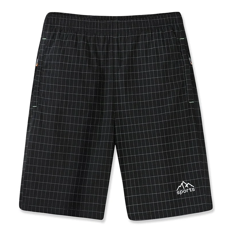 2021 Summer New Men's Casual Trouers Black Plaid Shorts Sprots Loose Work Man Short Pants OverSize 40 42 44 46 48 50