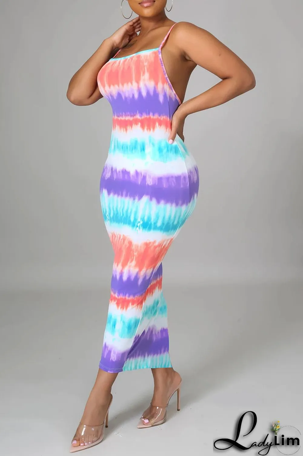Black Red Sexy Print Split Joint Spaghetti Strap Sling Dress Dresses
