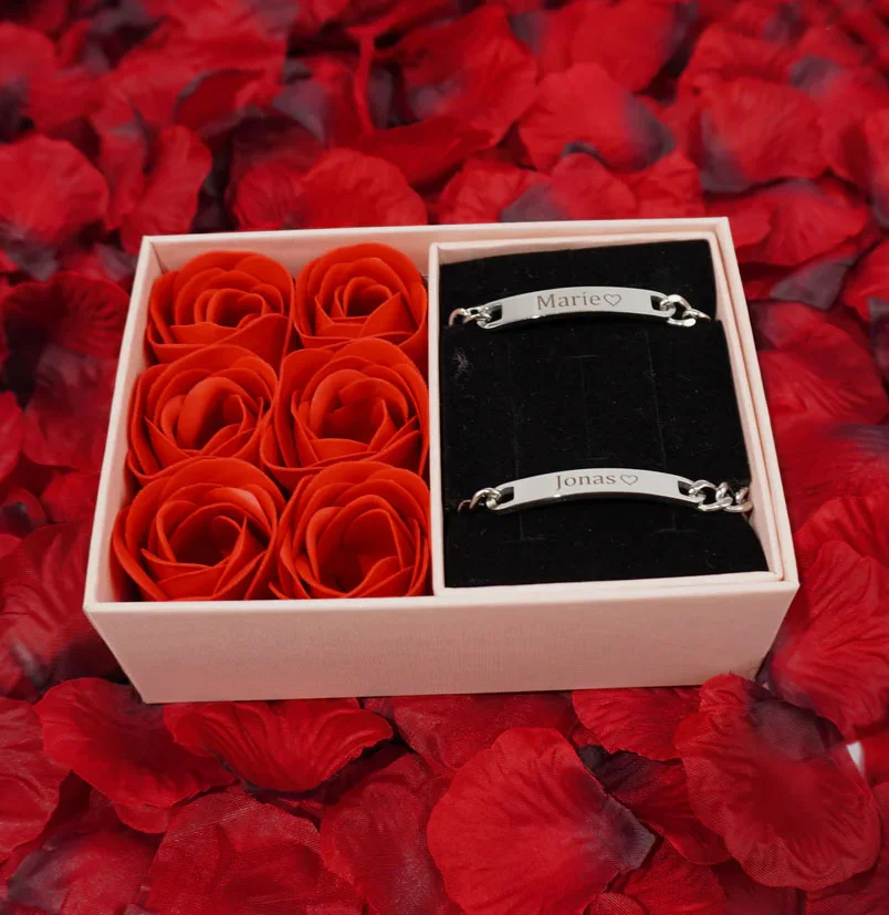 Couples Engraved Bracelet Set 