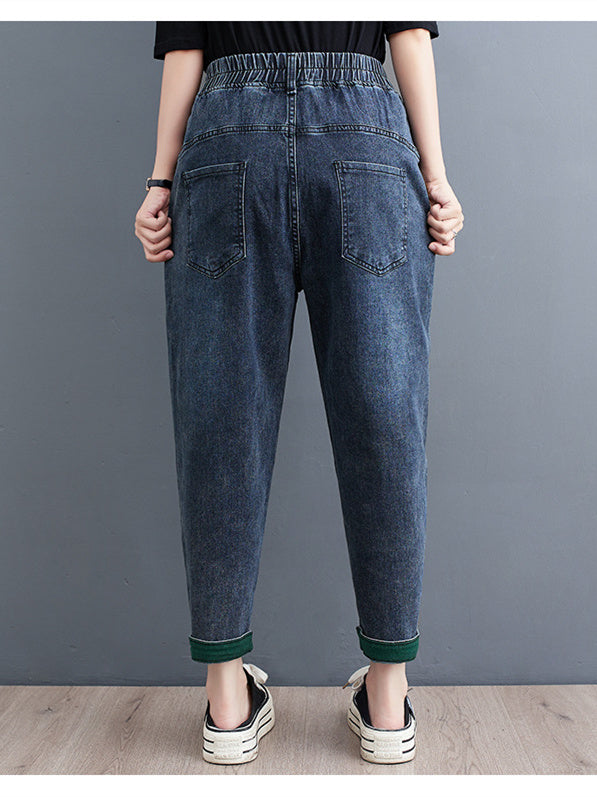 Women Half Sleeve V-neck Solid Color Dress