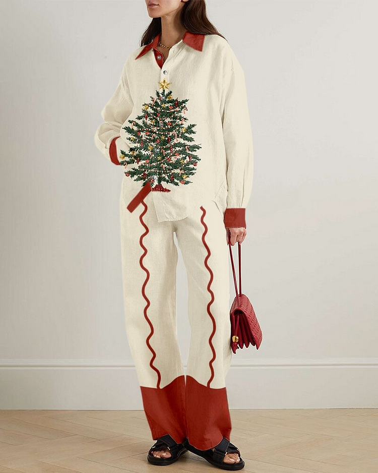 Christmas Tree Elements Printed Clothes