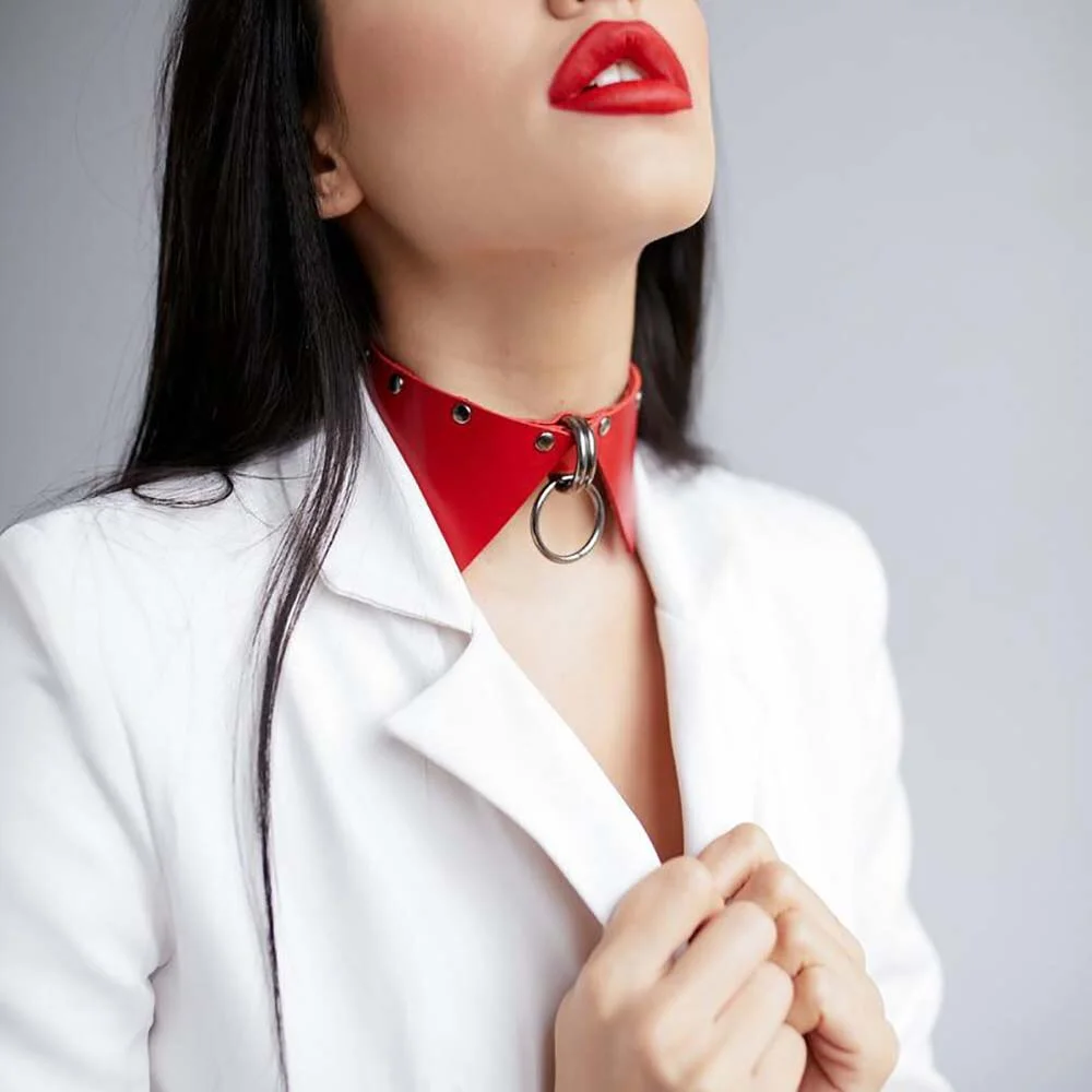 Billionm Sexy Leather Collar Wide Neck Strap Adjustable Belt SM Bondage Garter Belt Women Sexy Gothic Garters Sex Toys Erotic Accessories