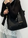 PU Leather Foldable Keychain Tote Bag Expandable Mini Storage Organizer Bag