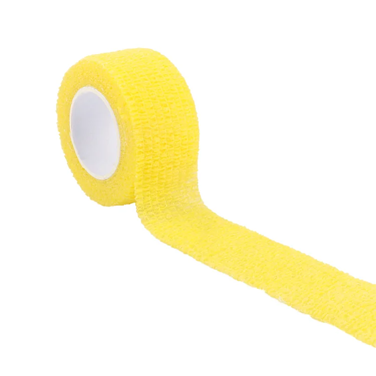 Self Adhesive Elastic Bandage Cross Stitch Finger Protector (Yellow)