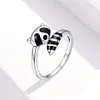 925 Sterling Silver Wrap Ring Cute Raccoon Design