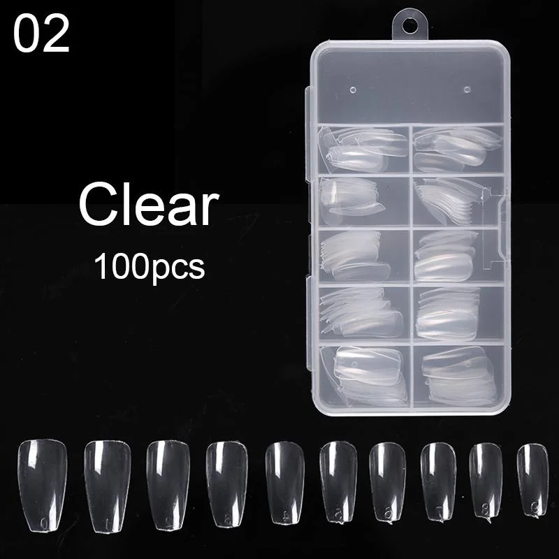 1Set False Nail Tips Fan Nature Nail Art Round Full Cover Display Practice Tools Fake Nails Manicure Acrylic UV Gel Polish-Nail Inspo