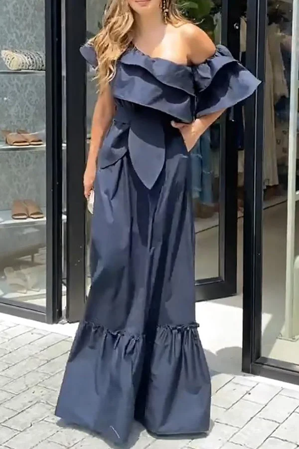 Elegant and stylish maxi dress with ruffles