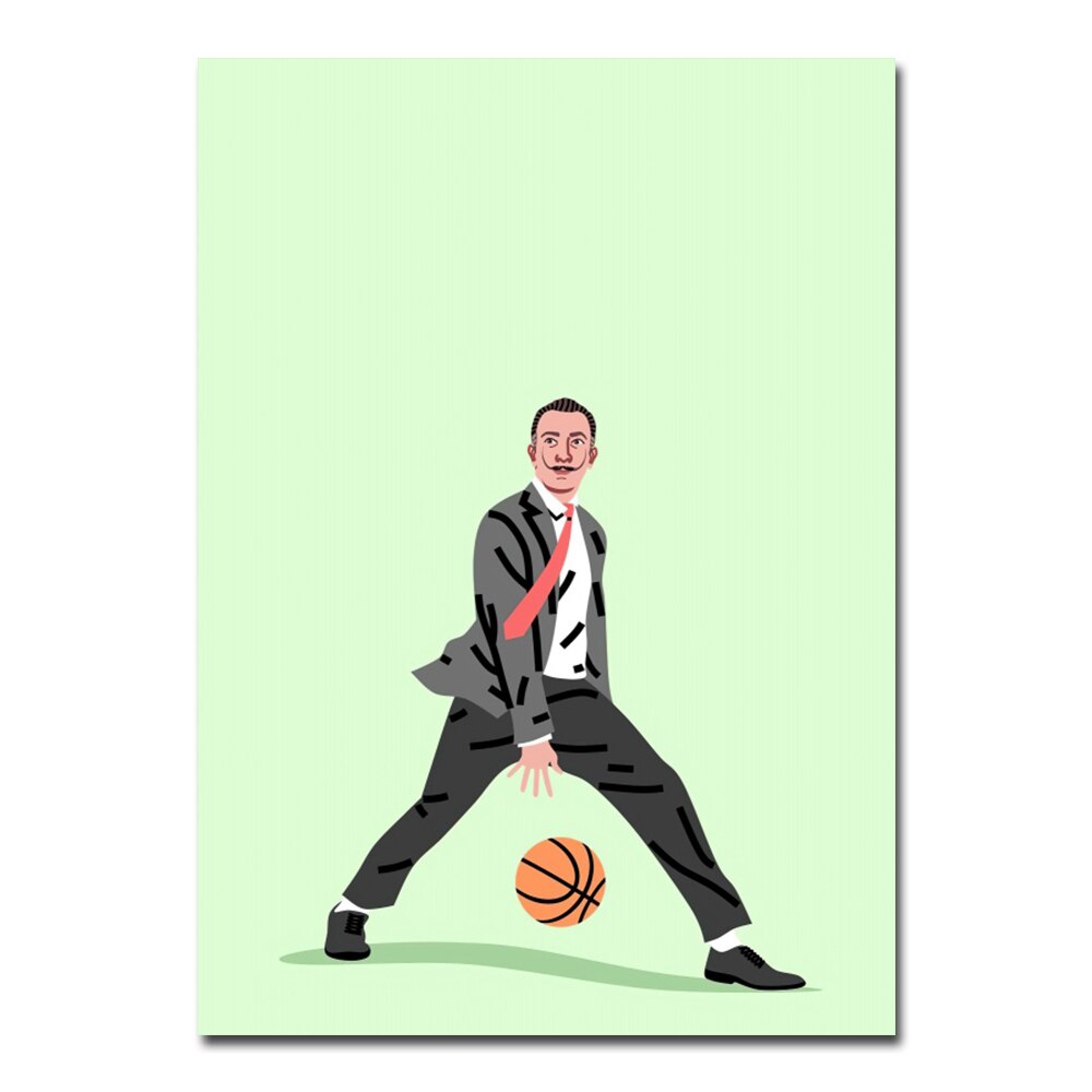 Celebrities Playing Basketball Wall Art Poster Nordic Style Home Decor Canvas Painting Prints Child Room Bedroom Murals Pictures