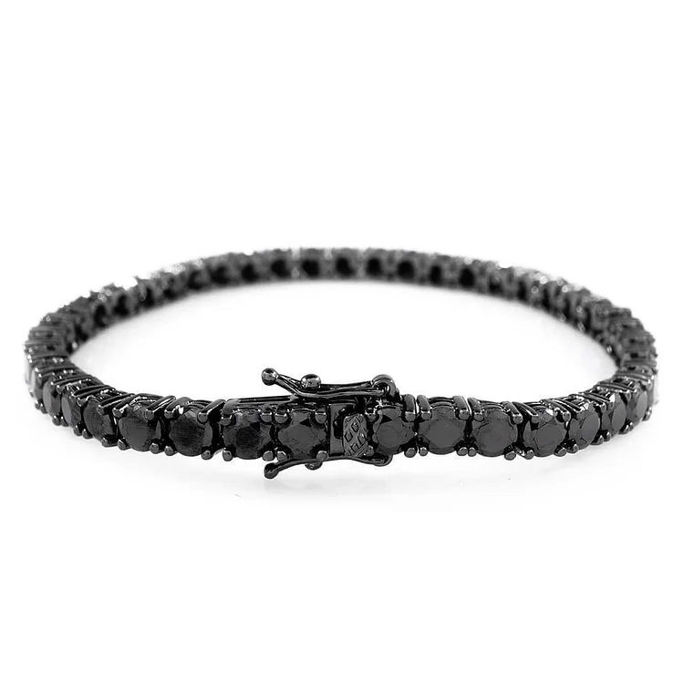 5MM Black Gold 1 Row Tennis Bracelet-VESSFUL