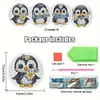 4Pcs DIY Penguin Wooden Diamond Painting Coasters