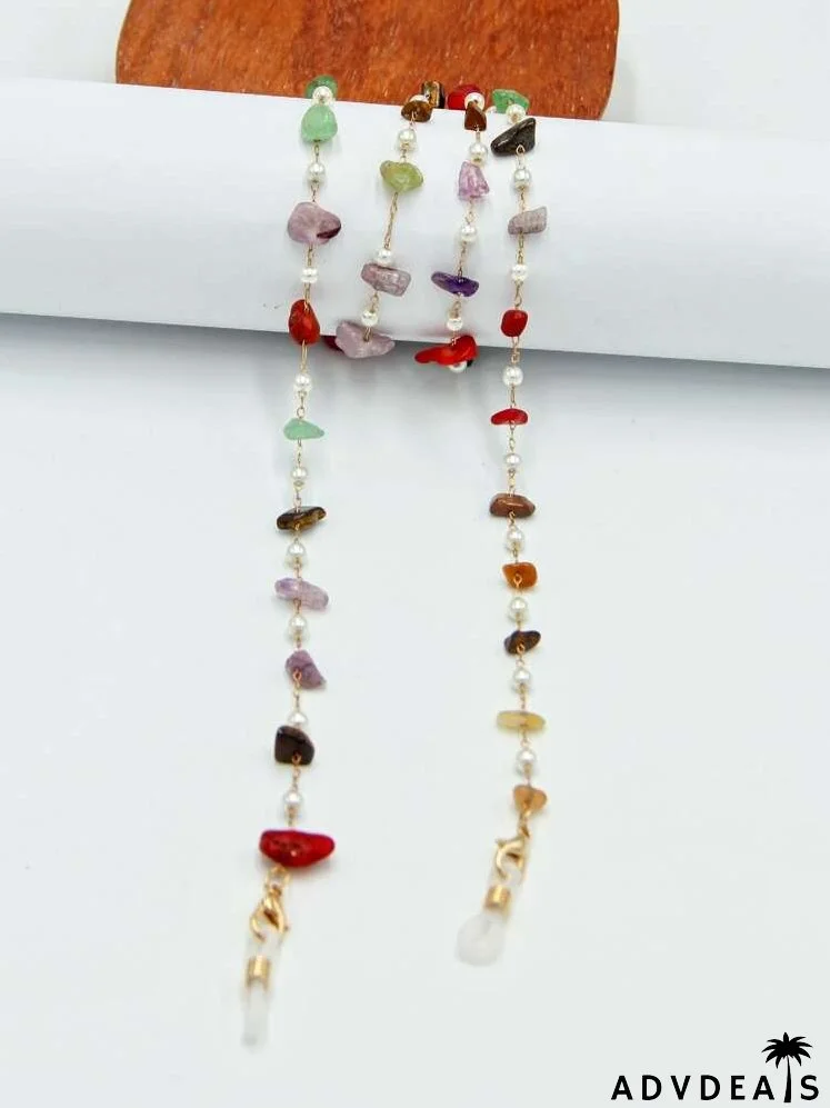 Faux Pearl Decor Glasses Chain