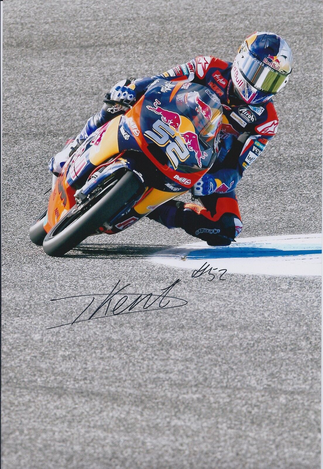 Danny KENT SIGNED Red Bull MOTO2 MOTOGP AUTOGRAPH 12x8 Photo Poster painting AFTAL COA In Person