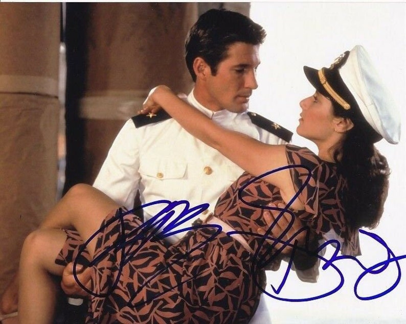 Debra winger & richard gere signed an officer and a gentleman paula zack Photo Poster painting