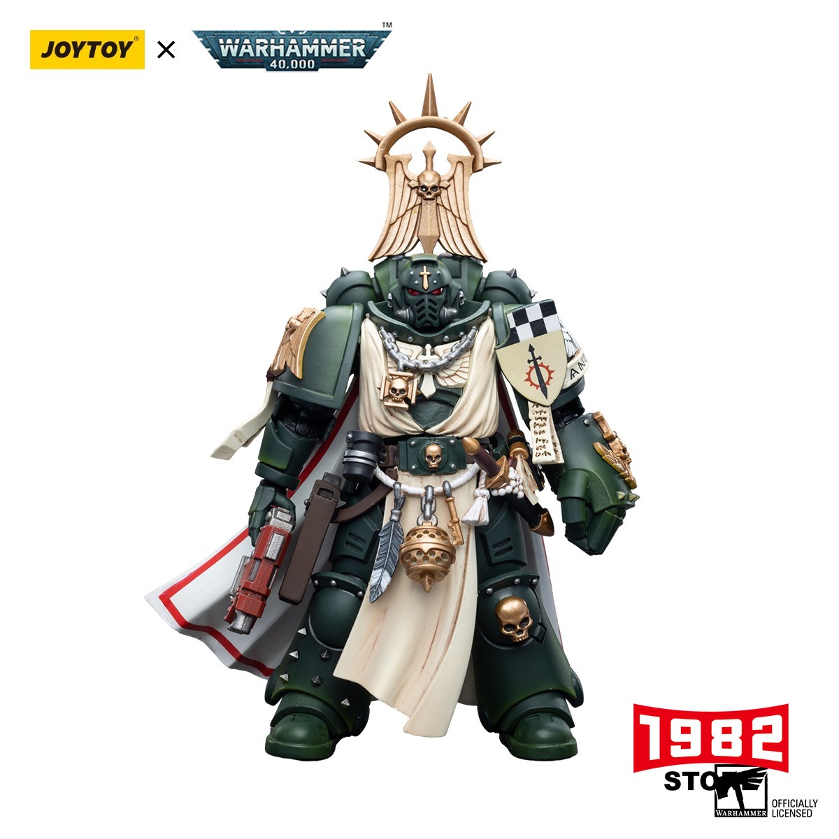 JOYTOY Warhammer 40k Dark Angels Master with Power Fist JT7691 Soldier Model Action Figure Collectible Toy for Fans