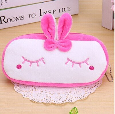 FUDEAM Soft Plush Cartoon Women Long Coin Purse Cute Zipper Girl School Stationery Pencil Case Usb Cable Storage Bag Key Wallet