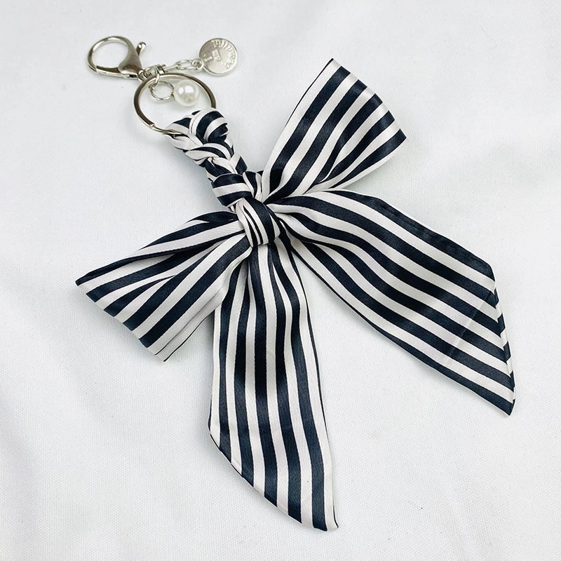 Sweet Minimalist Bow Knot Cloth Metal Unisex Bag Pendant Keychain