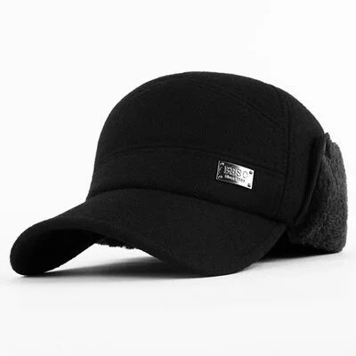Kagenmo Quinquagenarian Hat Male Autumn And Winter Hat Woolen Ear Protector Cap Winter Cap Baseball Cap Wool Keep Warm Hats
