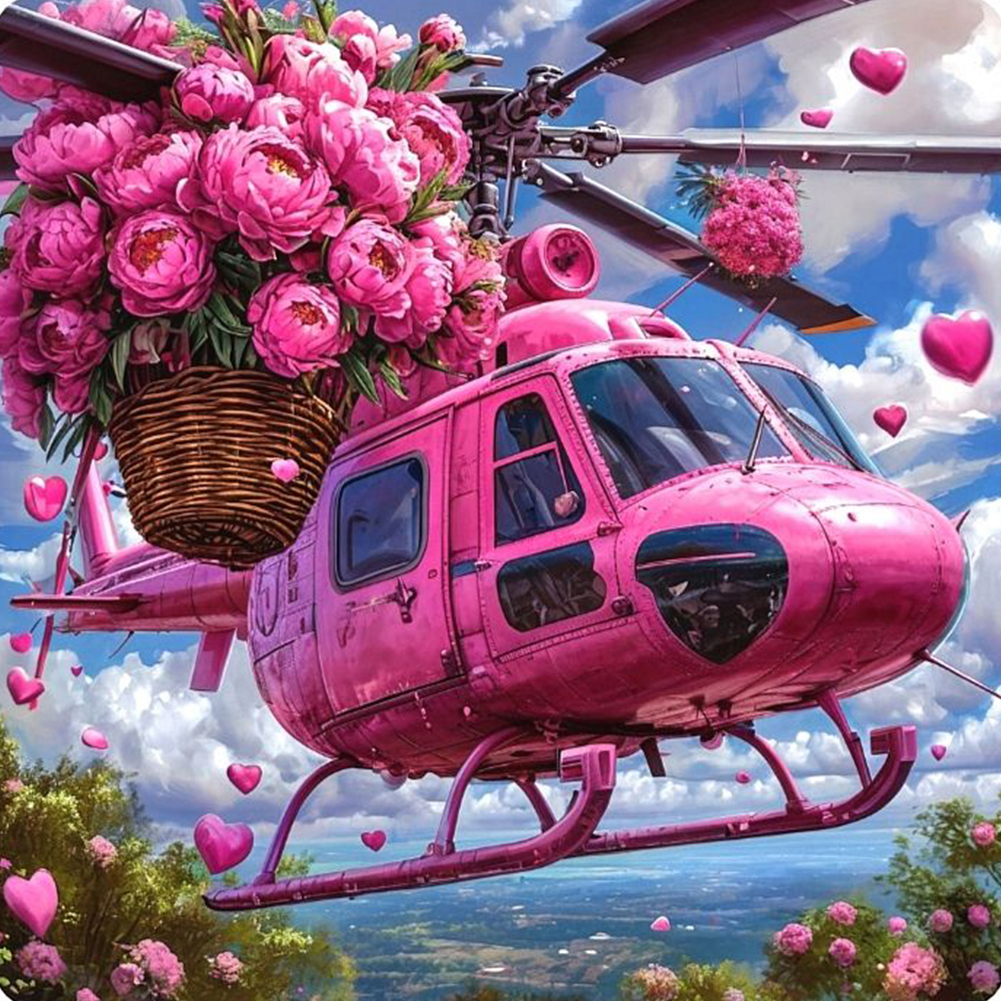 Peony Helicopter 40*40cm(canvas) full round drill diamond painting