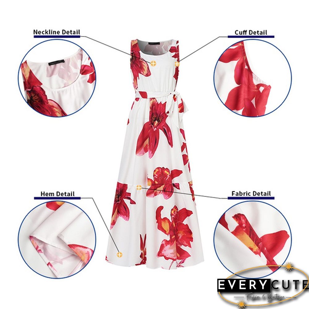 Womens Summer Floral Print Halter Sundress Casual Fashion Loose Club Maxi Skirt Plus Size