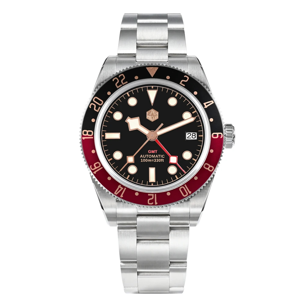 U.S. Warehouse-San Martin 39mm Rose Gold Classic Retro Mens GMT Watch SN0109-G2 San Martin Watch San Martin Watch