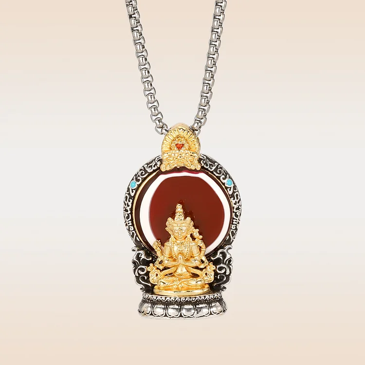 Shadakshari Lokeshvara Dzi Bead Necklace
