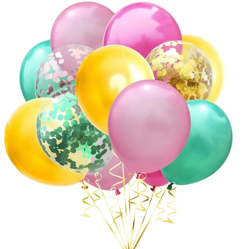 Hawaii Aloha Happy Birthday Banner Flamingo Hawaiian Tropical Party Decor Luau Summer Party Supplies Latex Balloons Cake Toppers