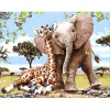 Elephant And Giraffe  | Full Round Diamond Painting Kits