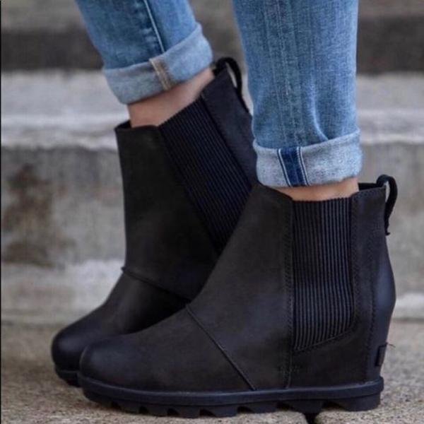 Women Fashion Chelsea Wedge Boots