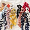 10PCS Floral Polka Dot Bowknot Ribbon Hair Band Scrunchies