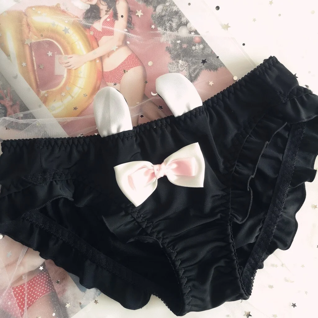 Billionm New Hot Sale Japanese Milk Silk Panties Female Rabbit Big Ears Cute Kawaii Panties Underwear Women Panties Sexy Lingerie