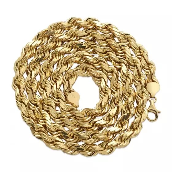 8MM 18k Gold Plated Rock Hip Hop Rope Men Chain