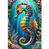 (Big Size)Seahorse - 11CT Counted Cross Stitch - 40*60cm - Animal
