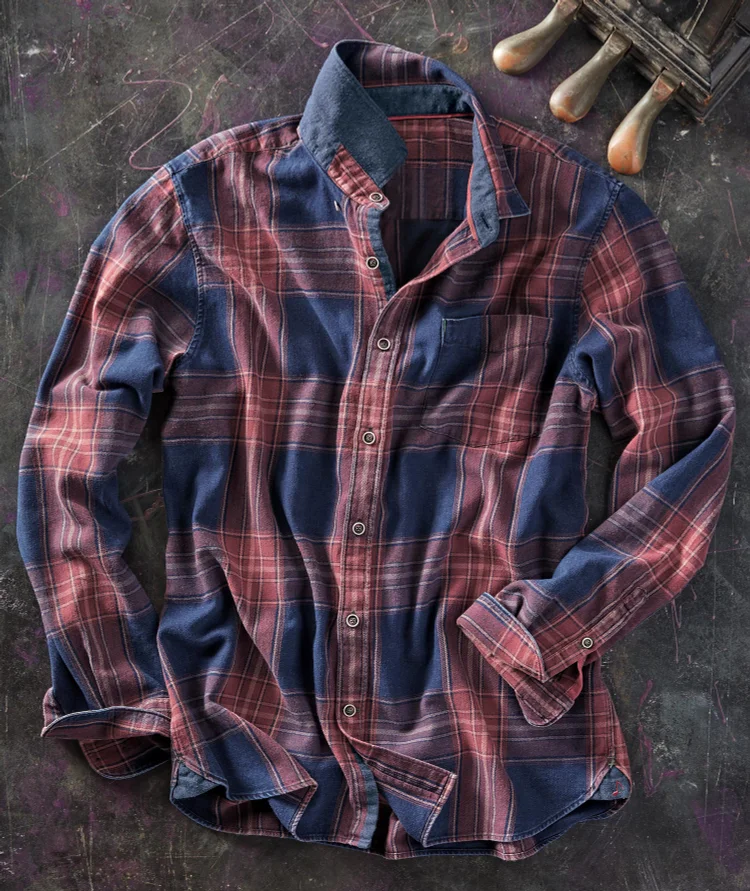 Pre-sale casual all-match vintage plaid shirt