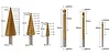 High-speed reaming tower sawtooth set of 6, triangular shank step drill, serrated drill, multi-hole step drill