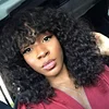 100% Human Hair Short Curly Bob Wig With Bangs