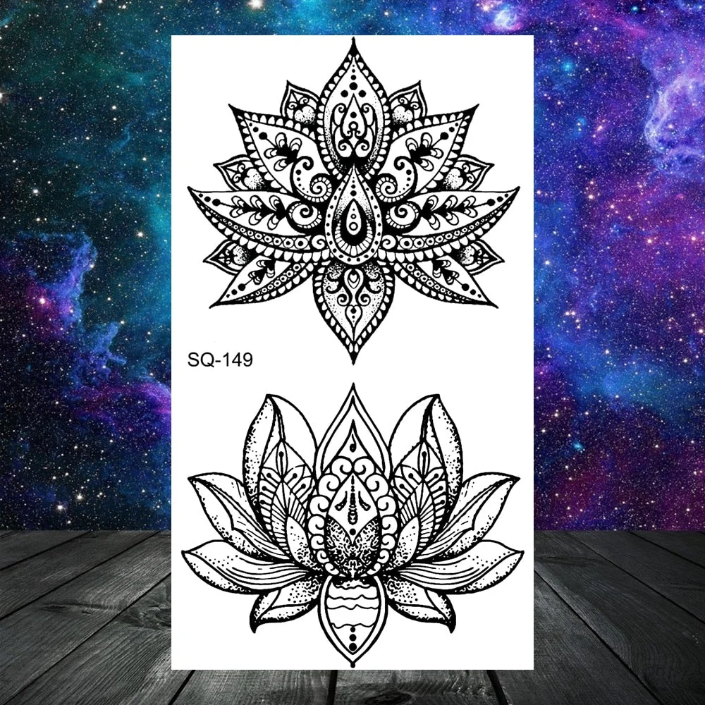 Realistic Rose Flower Snake Temporary Tattoos For Women Adult Skull Peony Lips Sword Tree Fake Tattoo Neck Arm Hands Small Tatoo