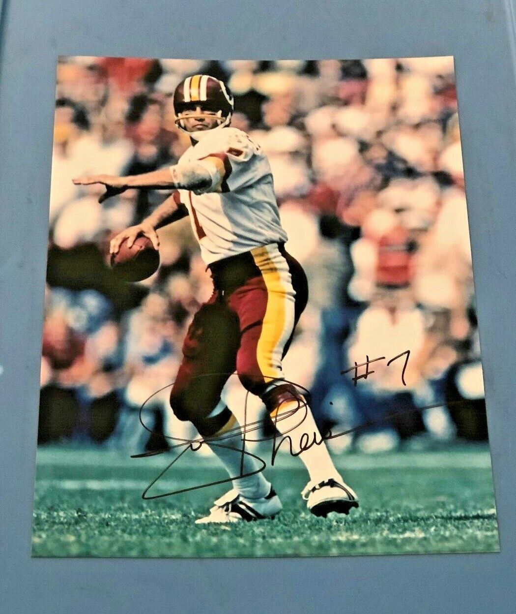 JOE THEISMANN SIGNED 11X14 WASHINGTON REDSKINS Photo Poster painting W/COA