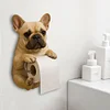 Wall Mount Toilet Paper Roll Holder Dog Shape Paper Stand for Kitchen Bathroom