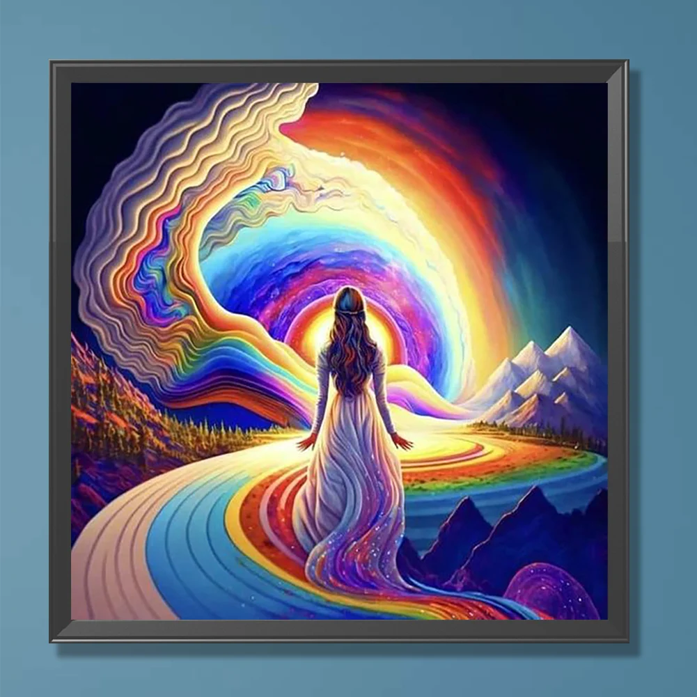 Diamond Painting - Full Round Drill - Rainbow Girl(Canvas|30*30cm)