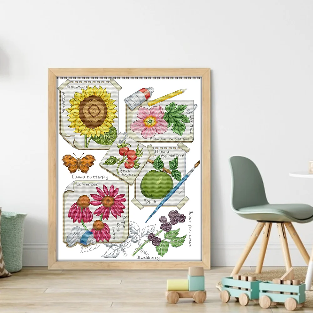 DIY Stamped Cross Stitch 14CT Partial Embroidery 37*50cm - Draw Autumn