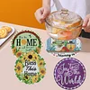 4PCS Diamond Painted Wooden Love Saying Placemats Insulated Dish Mats Comes with Mats