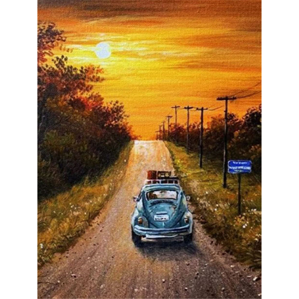 

Car Sunset - Round Drill Diamond Painting - 30*40CM, 501 Original