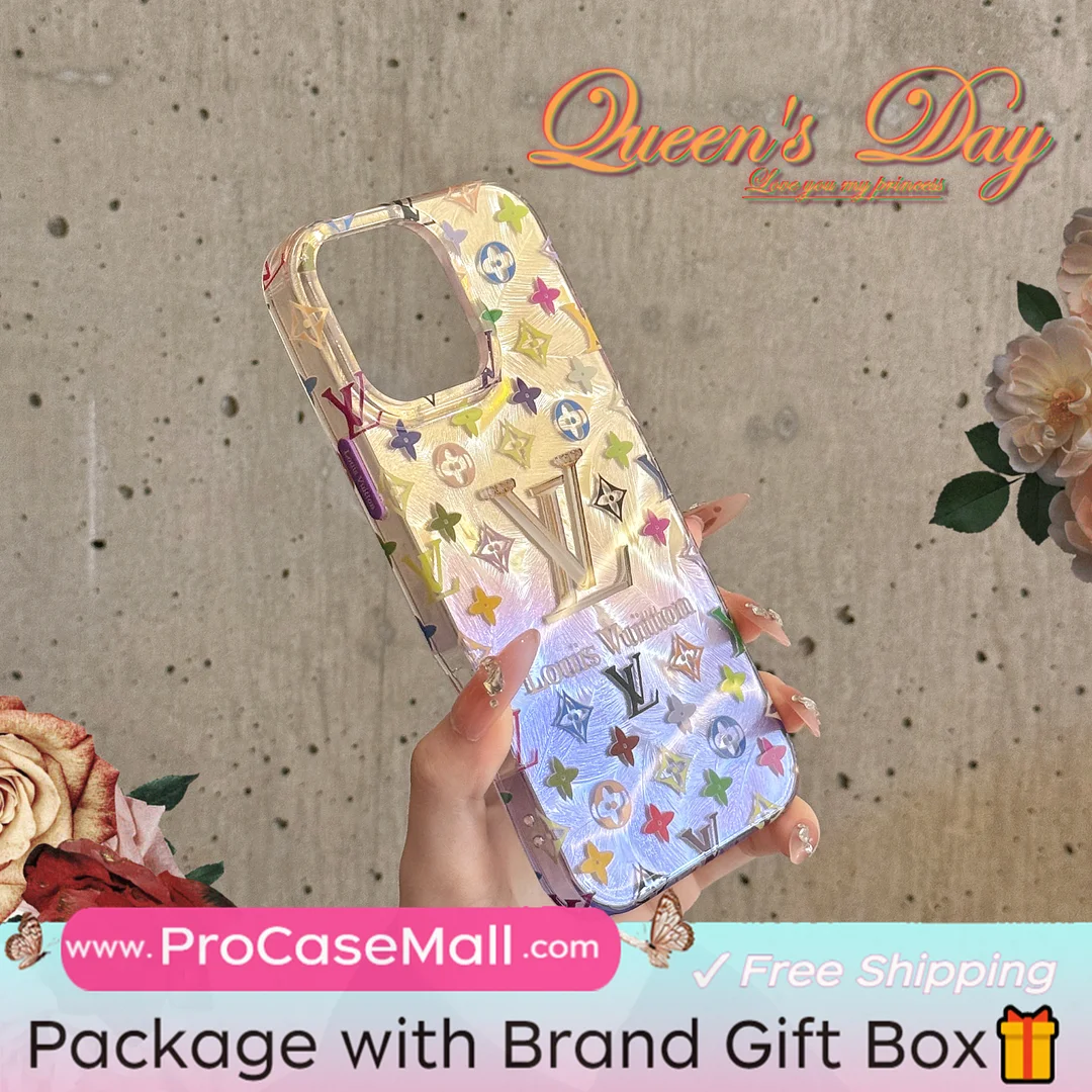 LV & CHANEL CAMELLIA CHANEL COLORFUL LV LETTER COMBINATION APPLE IPHONE CASE ProCaseMall