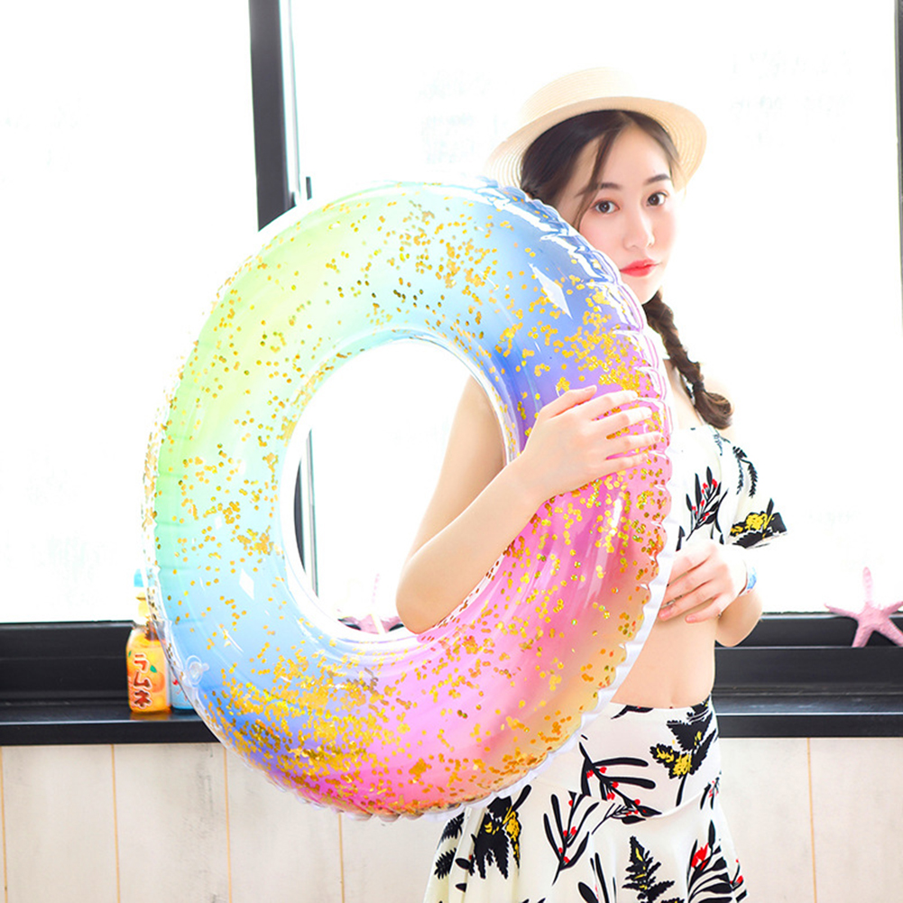 

Sequin Swimming Ring Adults Kids PVC Pool Float Rainbow Circle, Color 90 #, 501 Original