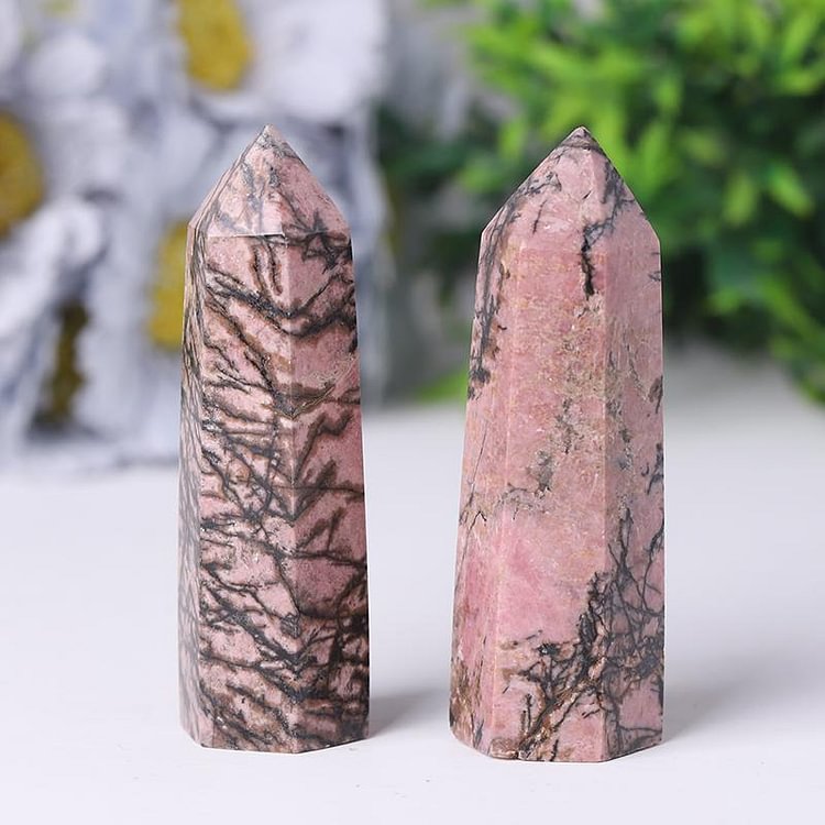 Natural Rhodonite Points Healing Towers Points Bulk