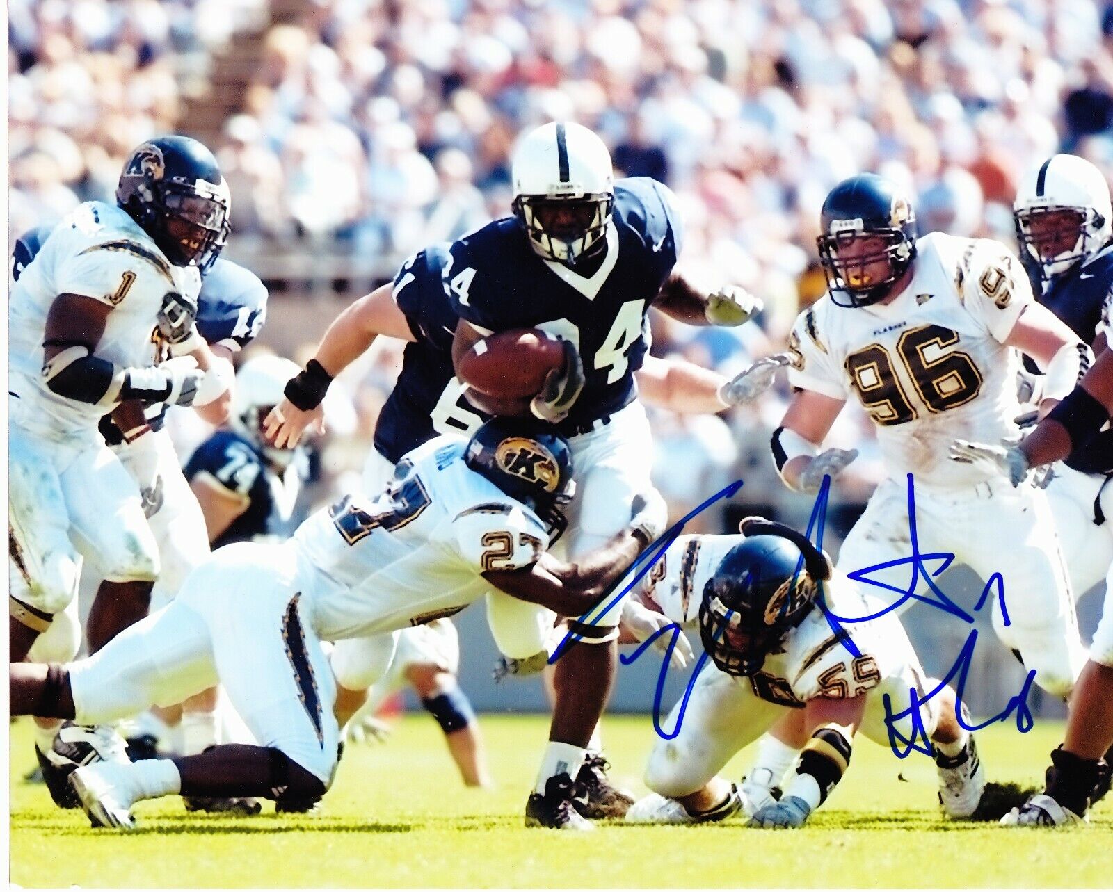 Tony Hunt signed 8x10 Penn State color Photo Poster painting