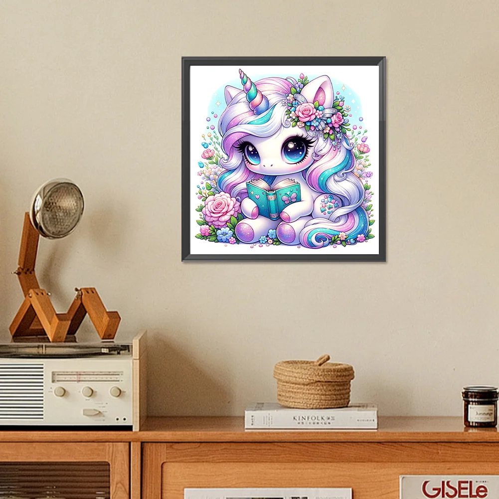Diamond Painting - Full Square Drill - Read Unicorn(Canvas|35*35cm)