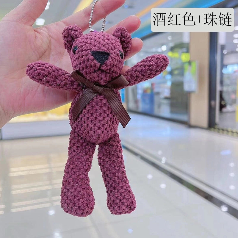 Chattering Net Red Teddy Bear Doll Luggage Plush Doll Schoolbag Bag Pendant Bear Pendant Doll